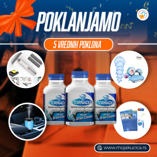 Tornado prah za odvod '2+1 Gratis' + 5 poklona